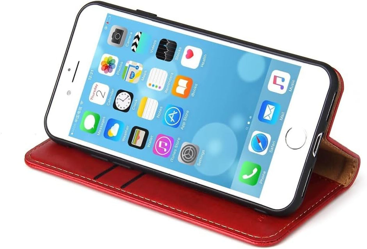 Wallet Case for Iphone SE 2020,For Iphone 7,Iphone 8 Case,Premium Magnetic Wallet PU Leather with Stand Card Holders Folio Flip Cover for Iphone 7/Iphone 8/Iphone SE 2020-Red