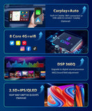 Podofo 2 Din Android 11 Radio Car Multimedia Player Carplay for Vw/Volkswagen/Golf/Polo/Tiguan/Passat/B6/Seat/Leon/Skoda/Octavia