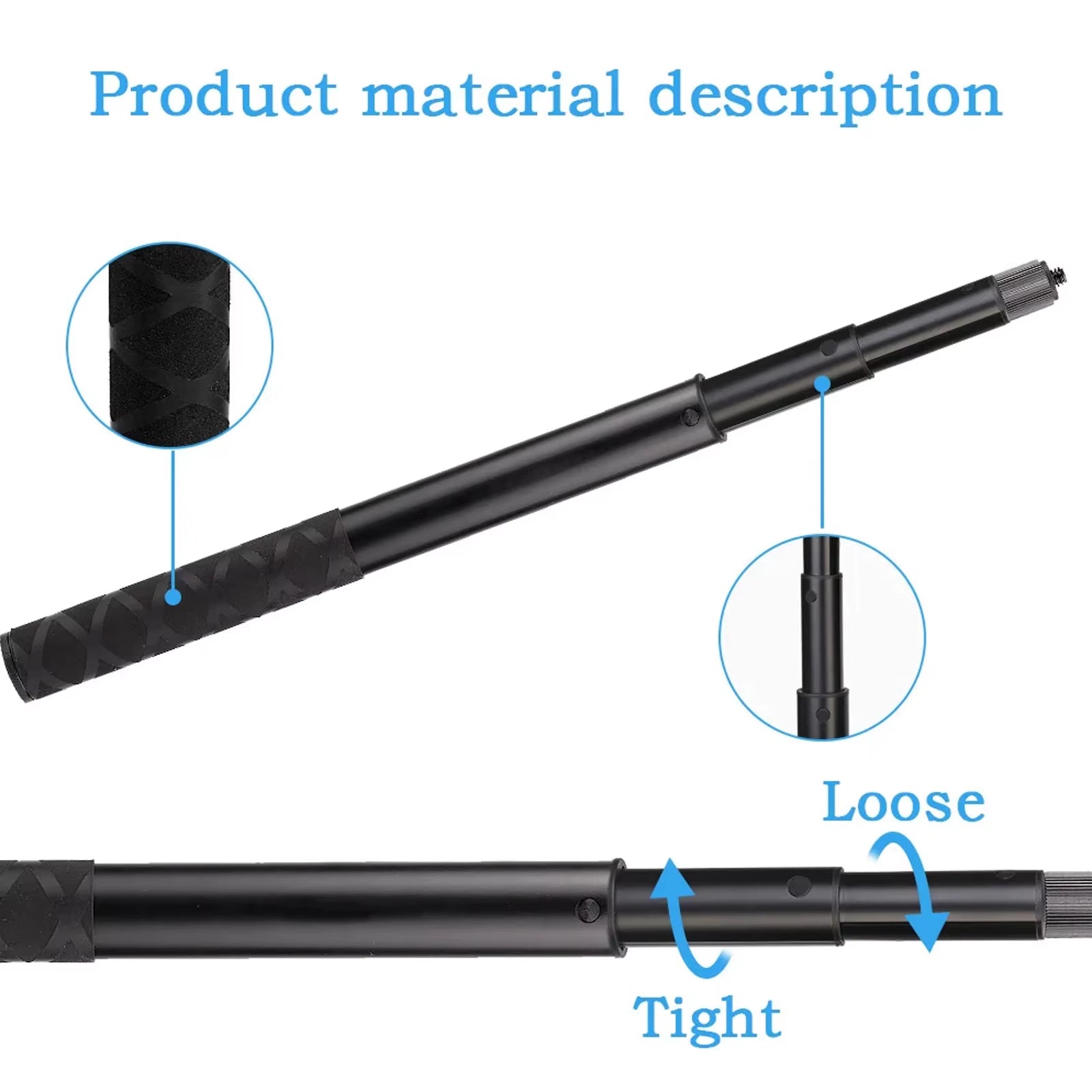 Motorcycle Handlebar Mount Invisible Adjustment Selfie Stick Bicycle Monopod for Gopro DJI Insta360 One R Camera Accessory