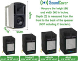 Two Black Waterproof 600D Outdoor Speaker Covers for C-Bracket Mounted Speakers – Fits Klipsch AW-650, Polk Atrium 8 SDI, Definitive Technology AW 6500 (Max Dimensions: H 15" X W 9.45" X D 11")