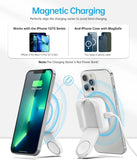 MURCIA 2 in 1 Magnetic Wireless Charger, Folding Dual Fast Magnetic Wireless Charging Station Stand Compatible with Iphone 13/12/ Pro Max/Mini/Apple Watch Se/7/6/5/4/3/2/1