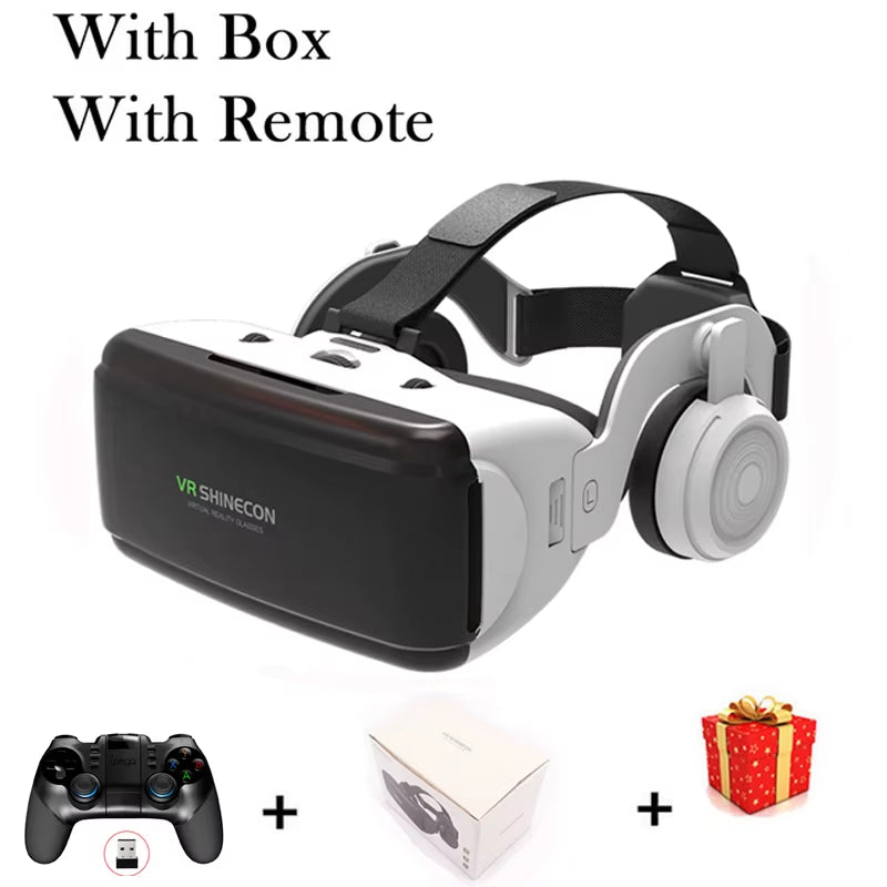 VR Shinecon Casque Helmet 3D Glasses Virtual Reality for Smartphone Smart Phone Headset Goggles Binoculars Video Game Wirth Lens