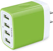 Wall Charger, USB Charger Adapter,  4.8A 4Multi Port Fast Charging Station Power Base Block Plug Cube Brick for Iphone, Ipad, Samsung Galaxy, Moto, Google Pixel, Kindle Fire Plug Cargador Carro
