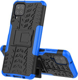 For Samsung A12 Case,Galaxy A12 Case,With HD Screen Protector,[Shockproof] Tough Rugged Dual Layer Protective Case Hybrid Kickstand Cover for Samsung Galaxy A12 (Blue)