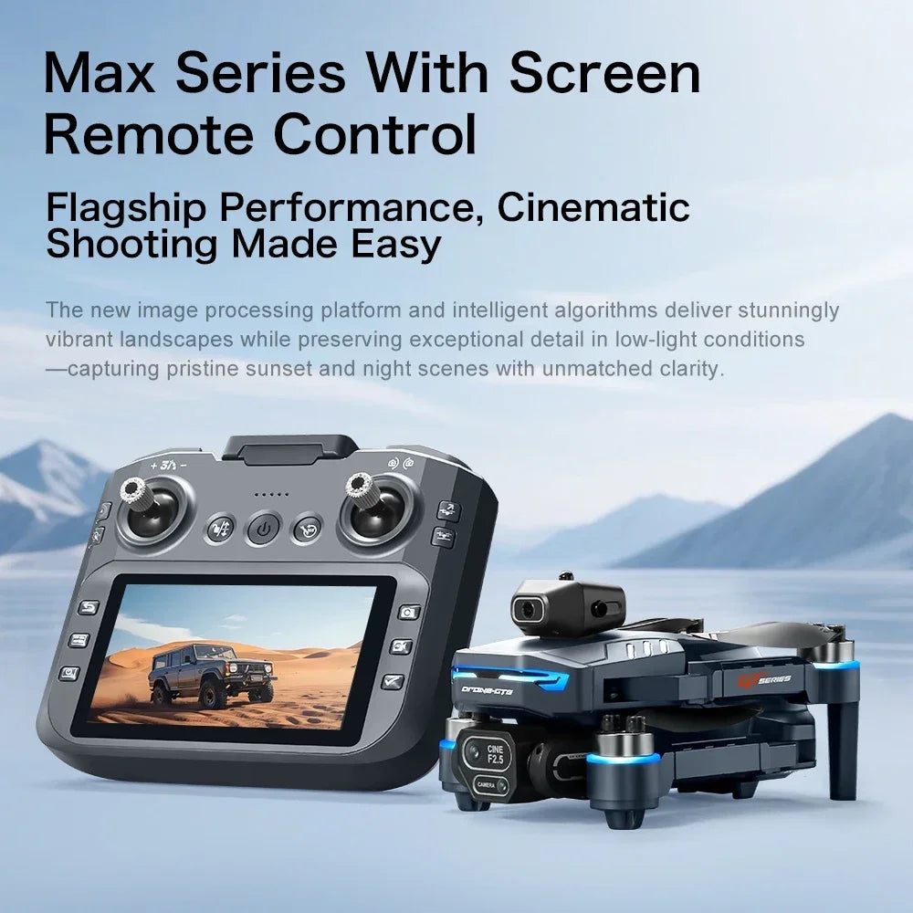 GT8 Drone 4K HD Camera Obstacle Avoidance Aerial Photography Brushless Drone with Screen Foldable RC Drone Quadcopter RTF