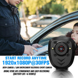 Mini Body Camera Video Recorder Built-In 32GB Memory Card with Night Vision IR & Loop Record HD 1080P, 4-6 HR Battery Life Wear