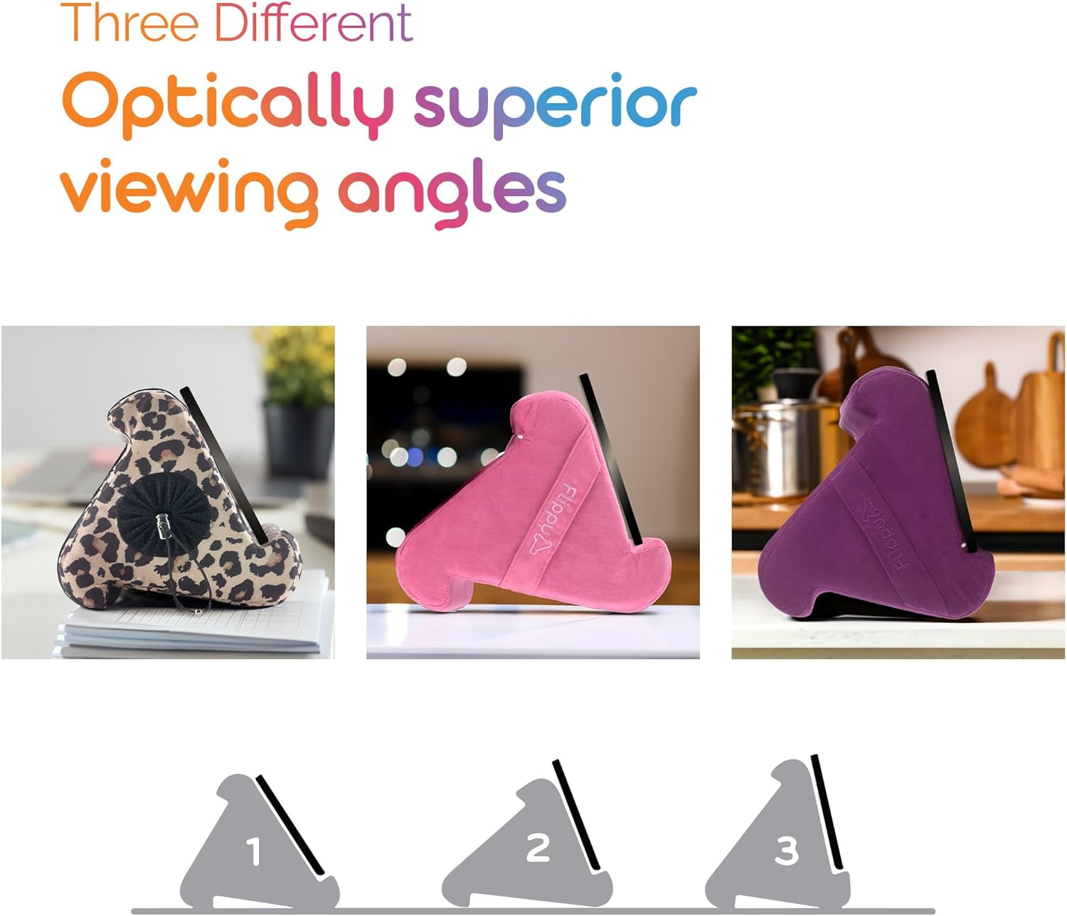 Original Tablet Pillow Stand & Ipad Holder, Gift for Book Lovers & Readers, Multi-Angle Stand with Storage for Lap, Desk & Bed, Compatible with Kindle, Fire, Ipad & Samsung, Def Leopard