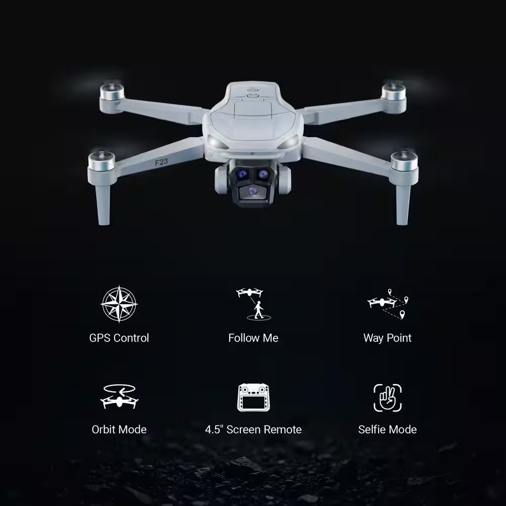 F23 1080P FPV Drone with Camera, GPS Mini RC Quadcopter with 4.5 In. Screen, 46 Min Flight Time Optical Flow Auto Return