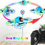 Mini Drone for Kids, 4.9 Inch Small Flying Toys Drones with LED Light One Key Take off Spin Flips RC Mini Drones Nano Quadcopter Long Flight Time Drones for Beginners and Adults