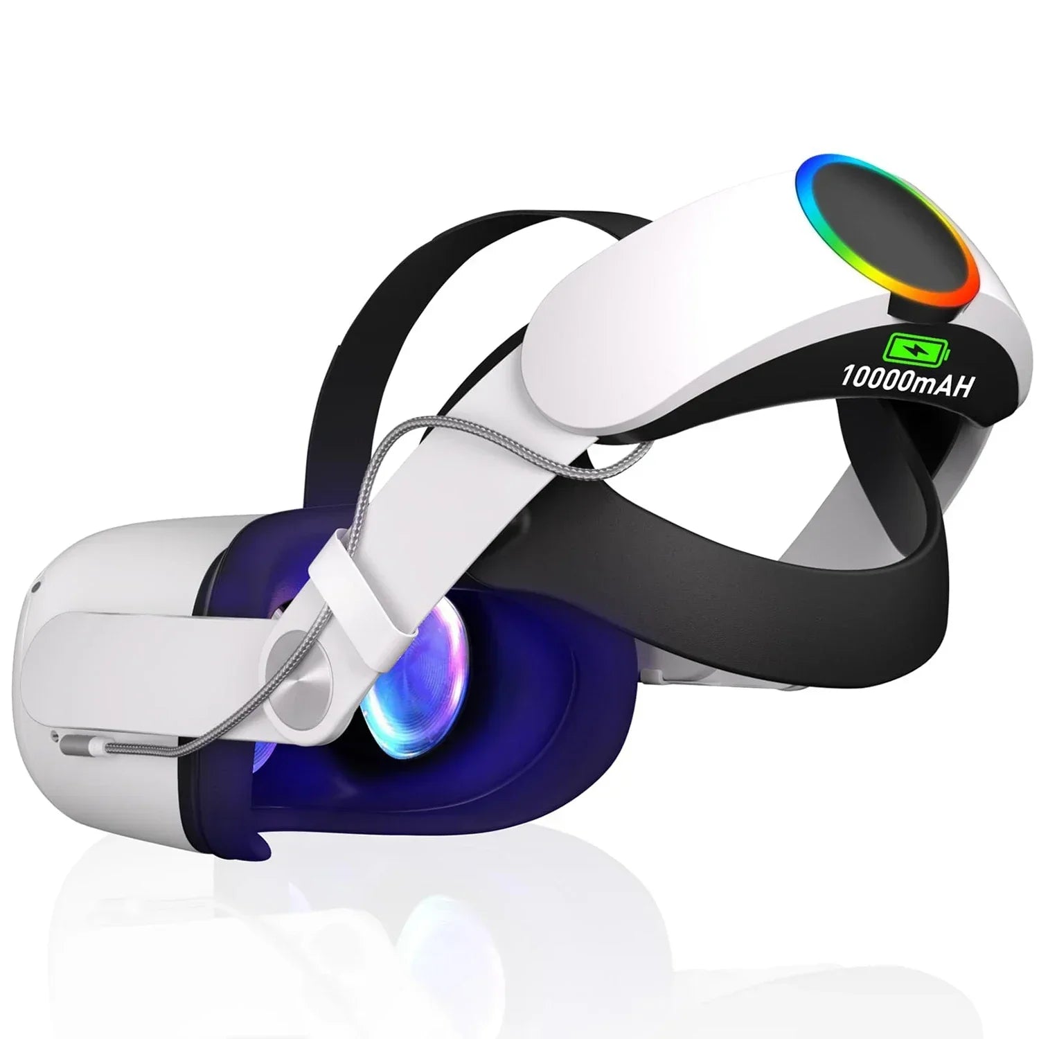 Elite Strap Whith Battery for Oculus Quest 2 VR Headset Adjustable Head Strap 10000Mah Power Bank for  Accessories