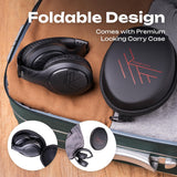 Bluetooth Over-Ear Headphones, Passive Noise Cancelling, 70Hrs Playtime, Foldable, Hi-Fi Deep Bass, Black