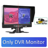 2CH 1920*1080P 7 Inch IPS Screen Car Truck Bus AHD DVR Monitor with Digital Video Recorder for Front Rear Reverse Backup Camera