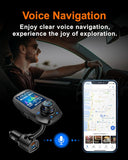 Upgraded Bluetooth FM Transmitter for Car, Wireless Radio Adapter Kit W 1.8" Color Display Hands-Free Call AUX In/Out SD/TF Card USB Fast Charge 18W for All Smartphones Audio Players - Black