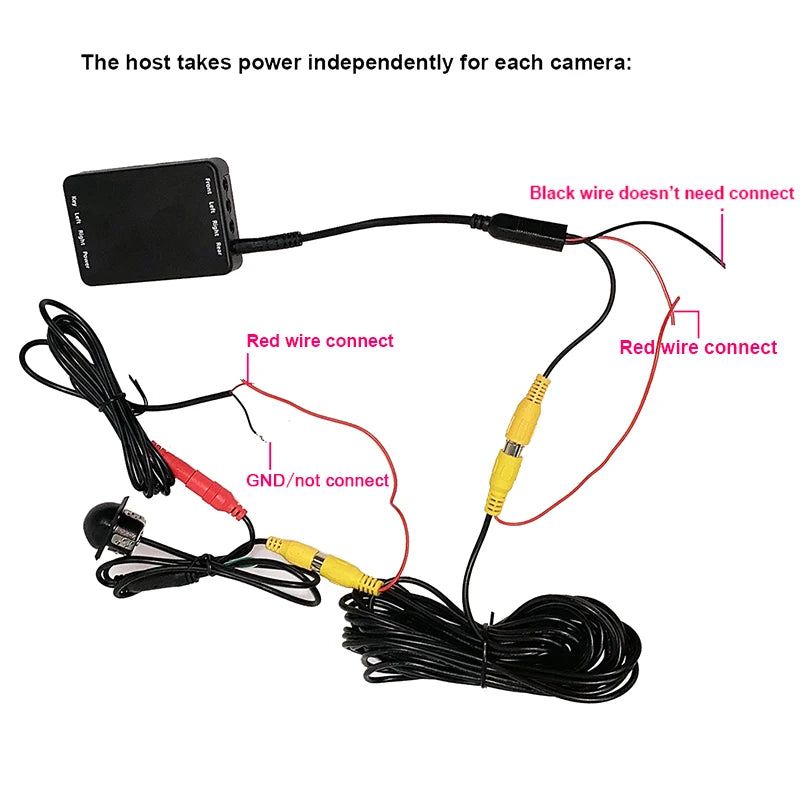 AHD CVBS Car Multiple Cameras Image Switch Control Box 2/4 Cameras for Front/Rear/Left/Right View Parking Camera System Video