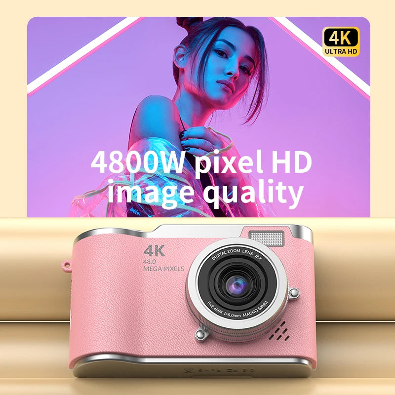Digital Camera 4K 48MP Photography Camera Video Camcorder Rechargeable Cameras 2.4 Inch Screen Camcorder for Kid Adult Beginners