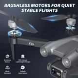 F25 GPS Drone with Camera, Foldable RC Drone with 1080P 4.3 Inch FPV Screen, 16-Min Flight, Black