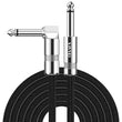 10FT Instrument Cable - Electric Guitar & Bass Cable with Right Angle 1/4 Inch Connector - Black