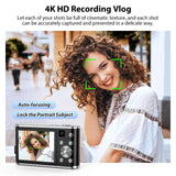 4K 48MP Digital Camera, Auto-Focus Vlogging Camera, with 32GB Card,Portable Youtube Small Camera, Suitable for Young Adults.