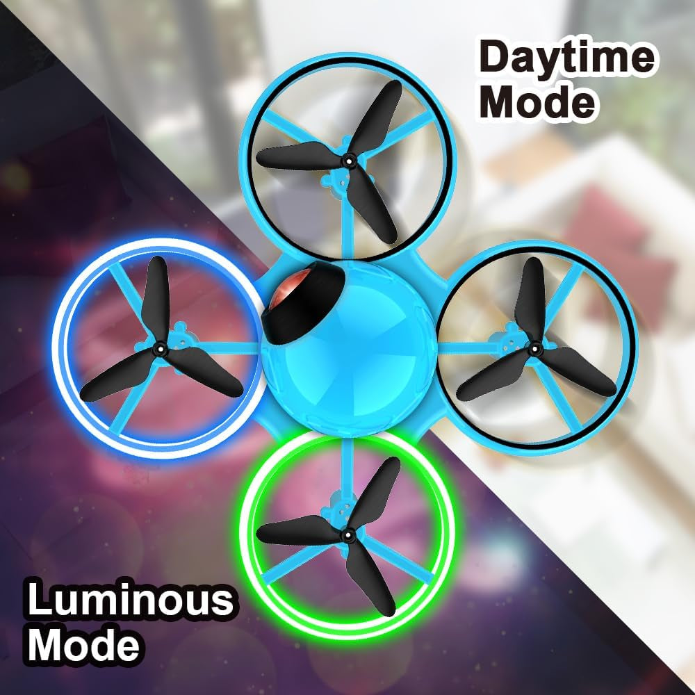 Mini Drone for Kids, 4.9 Inch Small Flying Toys Drones with LED Light One Key Take off Spin Flips RC Mini Drones Nano Quadcopter Long Flight Time Drones for Beginners and Adults