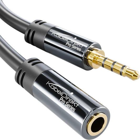 – Headset Extension Cable – 6Ft – Headphone Extension Cord with Break-Proof Metal Plug for Gaming Headsets & Headphones with Microphone, TRRS, 4-Pole, 3.5Mm Male to Female