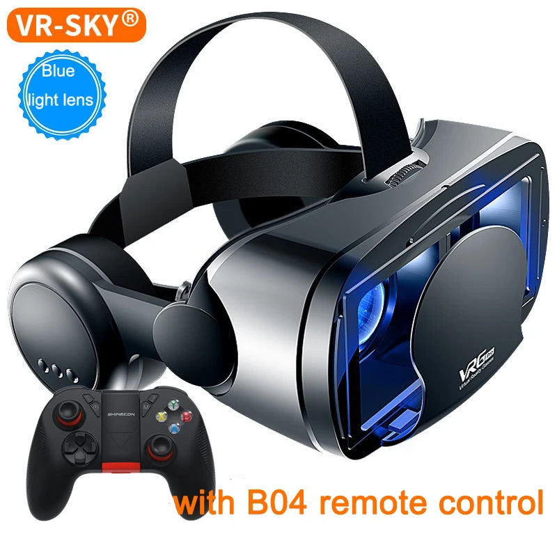 VRG Pro 3D VR Glasses Virtual Reality Full Screen Visual Wide-Angle VR Glasses Box for 5 to 7 Inch Smartphone Eyeglasses