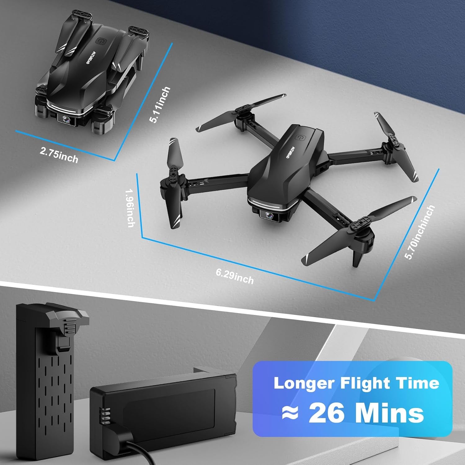 Drones with Camera for Adults 1080P HD Foldable Drone with Carrying Case Drone with One Key Take Off/Land, 3 Speed Mode, 360° Flip