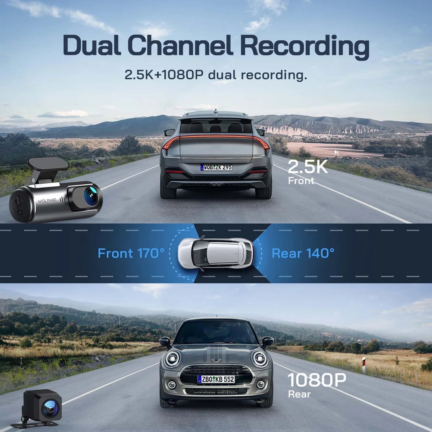 Dash Cam,1080P Car Camera 3” LCD Screen,170° Wide Angle,Wdr,G-Sensor, SD Card(Not Include),Black