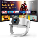 [Built-In Apps]  Projector 4K with Wifi and Bluetooth, 16000L Movie Projector with [Electric Focus and Auto Keystone], 270° Rotatable Portable Outdoor Projector for HDMI, USB, Phone