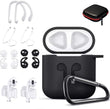 KHTONE Airpods Case, 12 in 1 Silicone Airpods Accessories Set Protective Cover, Compatible with Apple Airpods Charging Case,Watch Band Airpods Holder/Ear Hooks/Keychain//Carrying Box