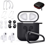 KHTONE Airpods Case, 12 in 1 Silicone Airpods Accessories Set Protective Cover, Compatible with Apple Airpods Charging Case,Watch Band Airpods Holder/Ear Hooks/Keychain//Carrying Box