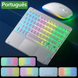 For Ipad Keyboard Tablet Phone Bluetooth Keyboard with Touchpad Rechargeable Backlit Korean Spanish Keyboard for Android/ Window