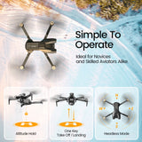 DEERC D75 GPS Drone with 4K Camera for Adults, Brushless Motor, Auto Return Home, 2 Batteries, Black