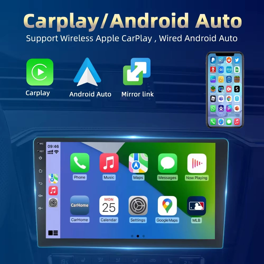 Podofo 2 Din Android 11 Radio Car Multimedia Player Carplay for Vw/Volkswagen/Golf/Polo/Tiguan/Passat/B6/Seat/Leon/Skoda/Octavia