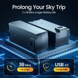 DEERC D75 GPS Drone with 4K Camera for Adults, Brushless Motor, Auto Return Home, 2 Batteries, Black