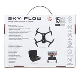 Sky Flow 4K Aerial Camera Drone Image Stabilization & Carrying Case, Black