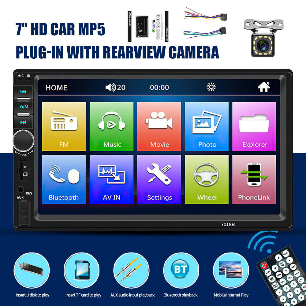 7" Radio Estereo De Pantalla Para Coche Carro Tactil Doble Din Android Bluetooth