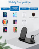 3 in 1 Wireless Charging Station for Apple Product, Wireless Charging Pad for Apple Watch, Airpods Pro/2, Wireless Charger Stand for Iphone 12/12 Pro/12 Pro Max/Se2(No Included Iwatch Cable)