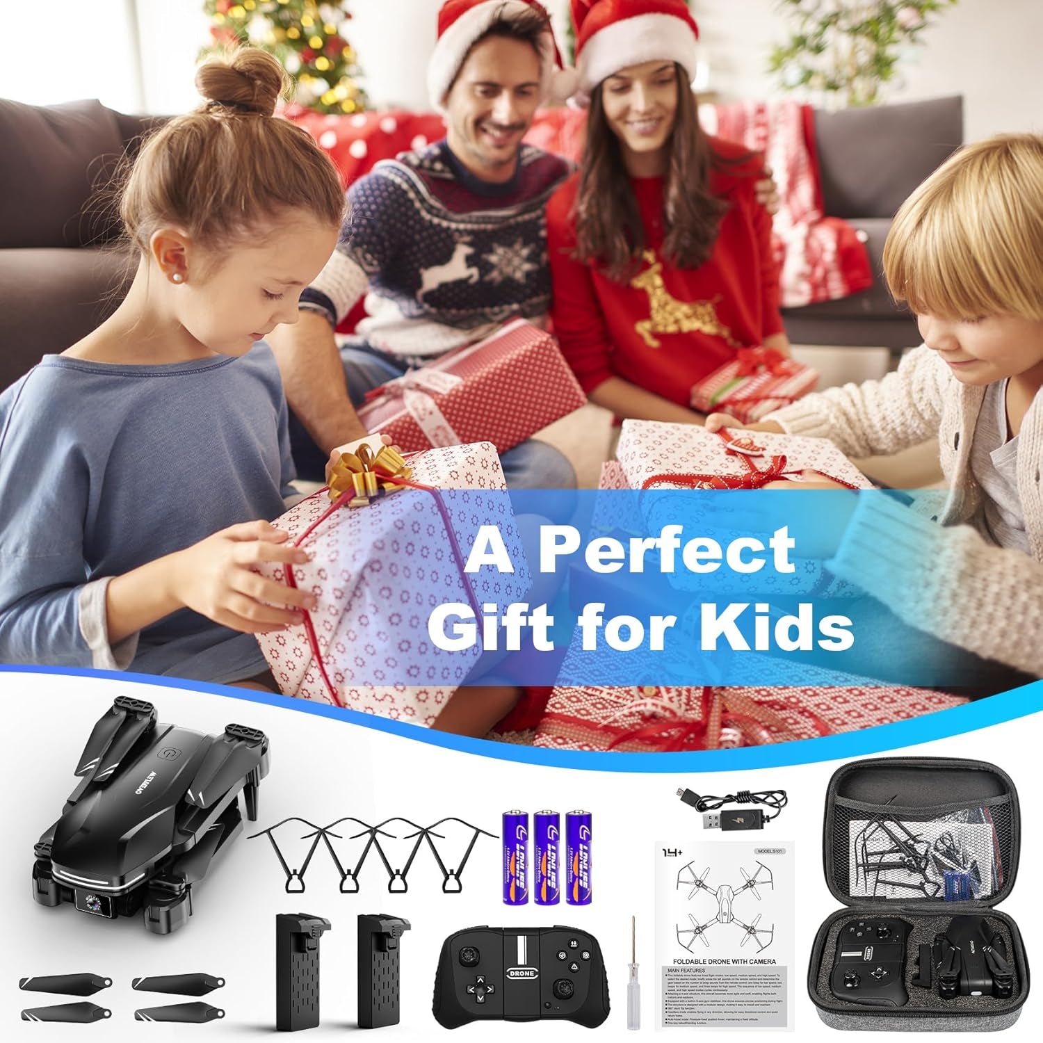Drones with Camera for Adults 1080P HD Foldable Drone with Carrying Case Drone with One Key Take Off/Land, 3 Speed Mode, 360° Flip