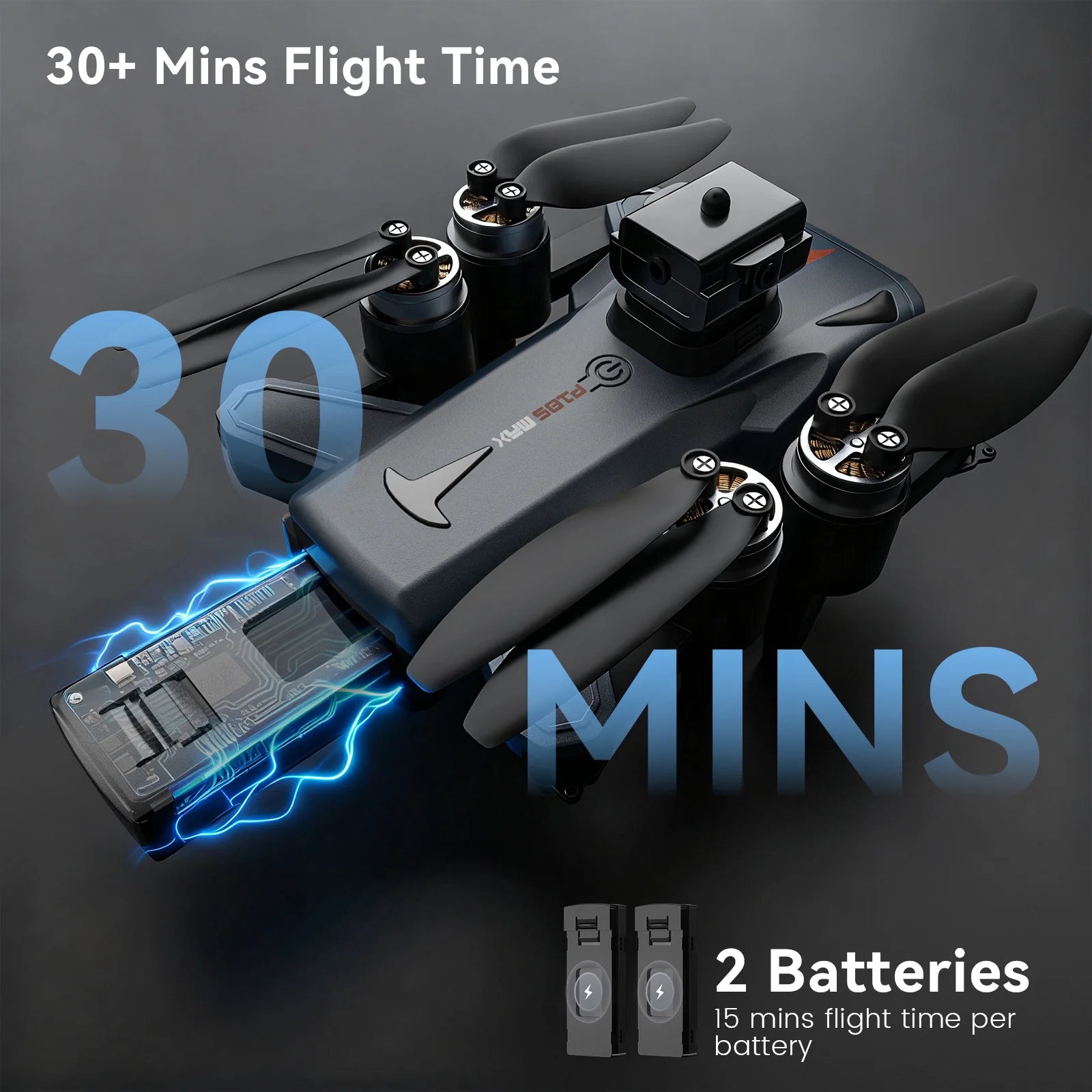 RC Drone with 4K Camera for Adults Kids, Brushless Mini Drone with Headless Mode, RC Quadcopter with Colorful LED Light, 2 Batteries for Beginners