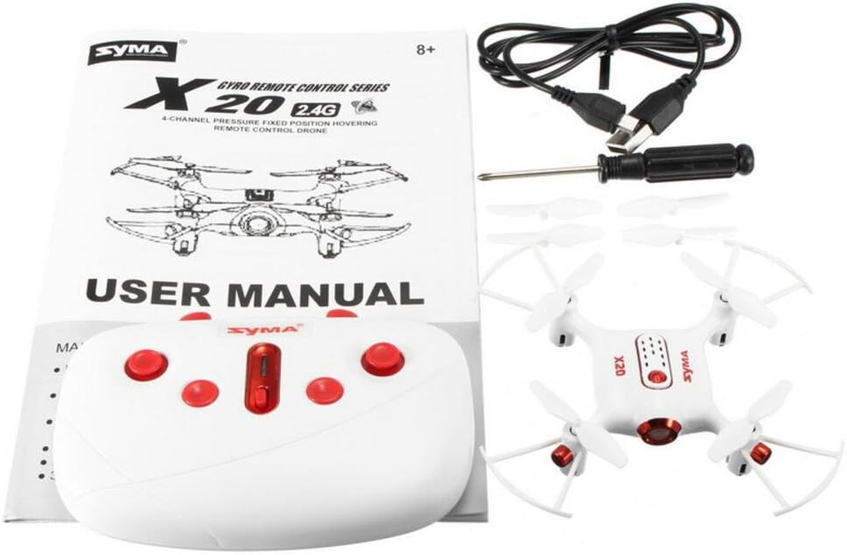 X20 Mini Drone RC Nano Quadcopter with Auto Hovering 3D Flip(White)