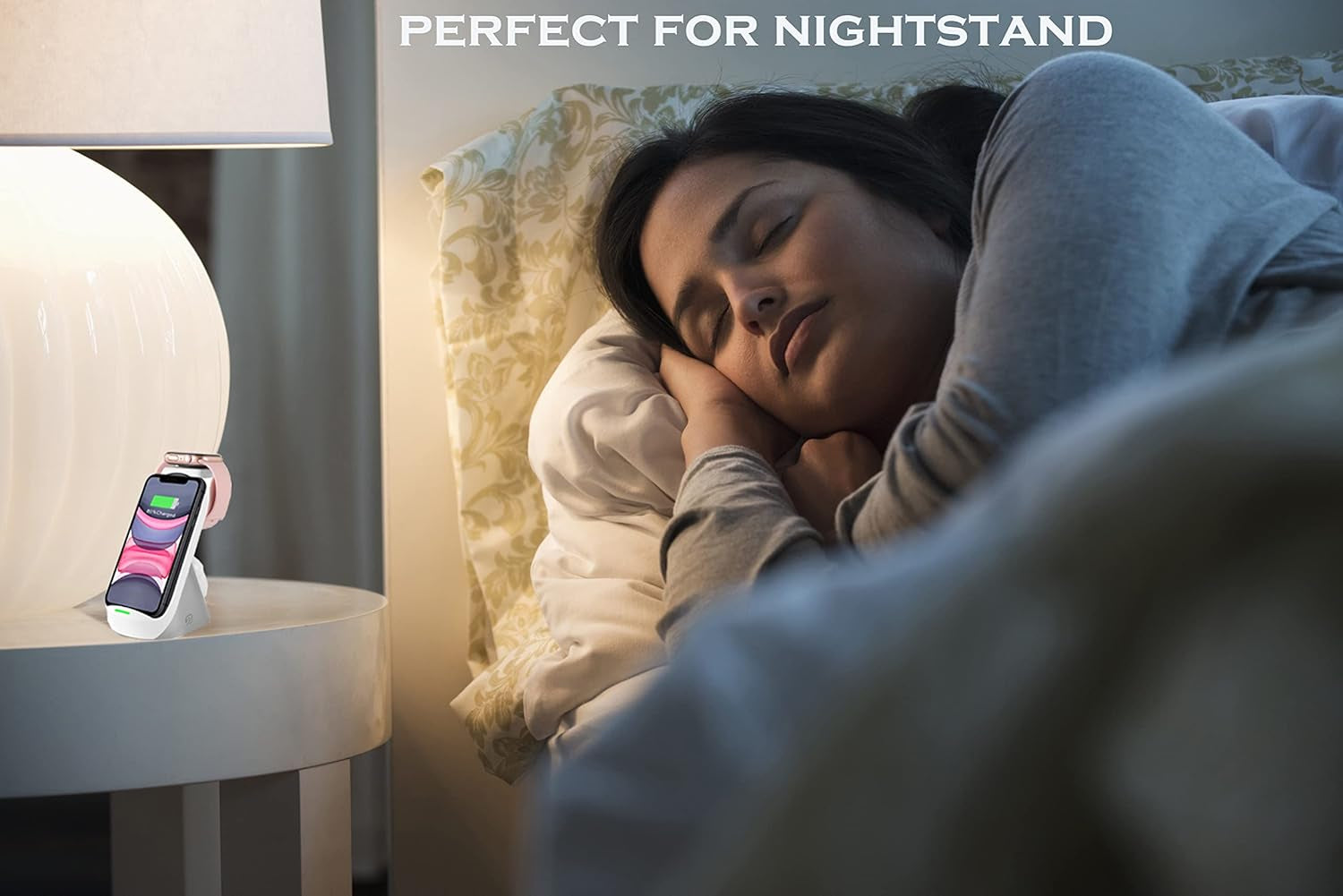 Wireless Charger 3 in 1 Fast Qi Wireless Charging Station Stand Gift for Girl Boy Adult Men Women for Apple Watch 6 SE 5 4 3 2, Airpods Pro, Iphone 15/15 Plus/15 Pro Max/14/13/13 Pro/13 Mini/12/11/X