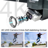 F35 GPS Drone with Camera, 4K Drone with 2-Axis Gimbal, Brushless Motor, Includes Carrying Case, Gray