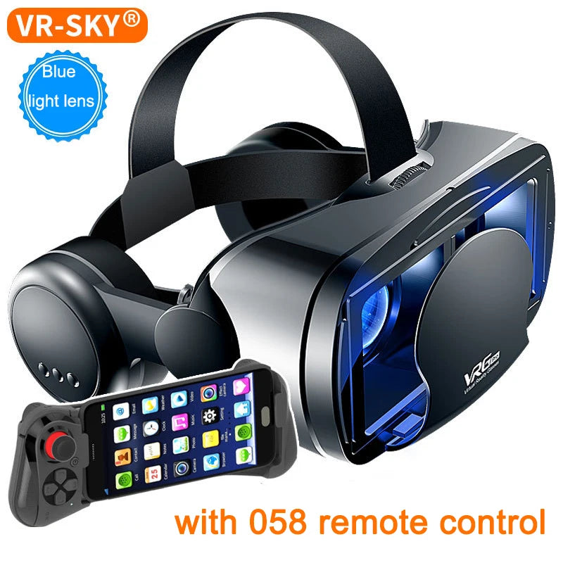 VRG Pro 3D VR Glasses Virtual Reality Full Screen Visual Wide-Angle VR Glasses Box for 5 to 7 Inch Smartphone Eyeglasses