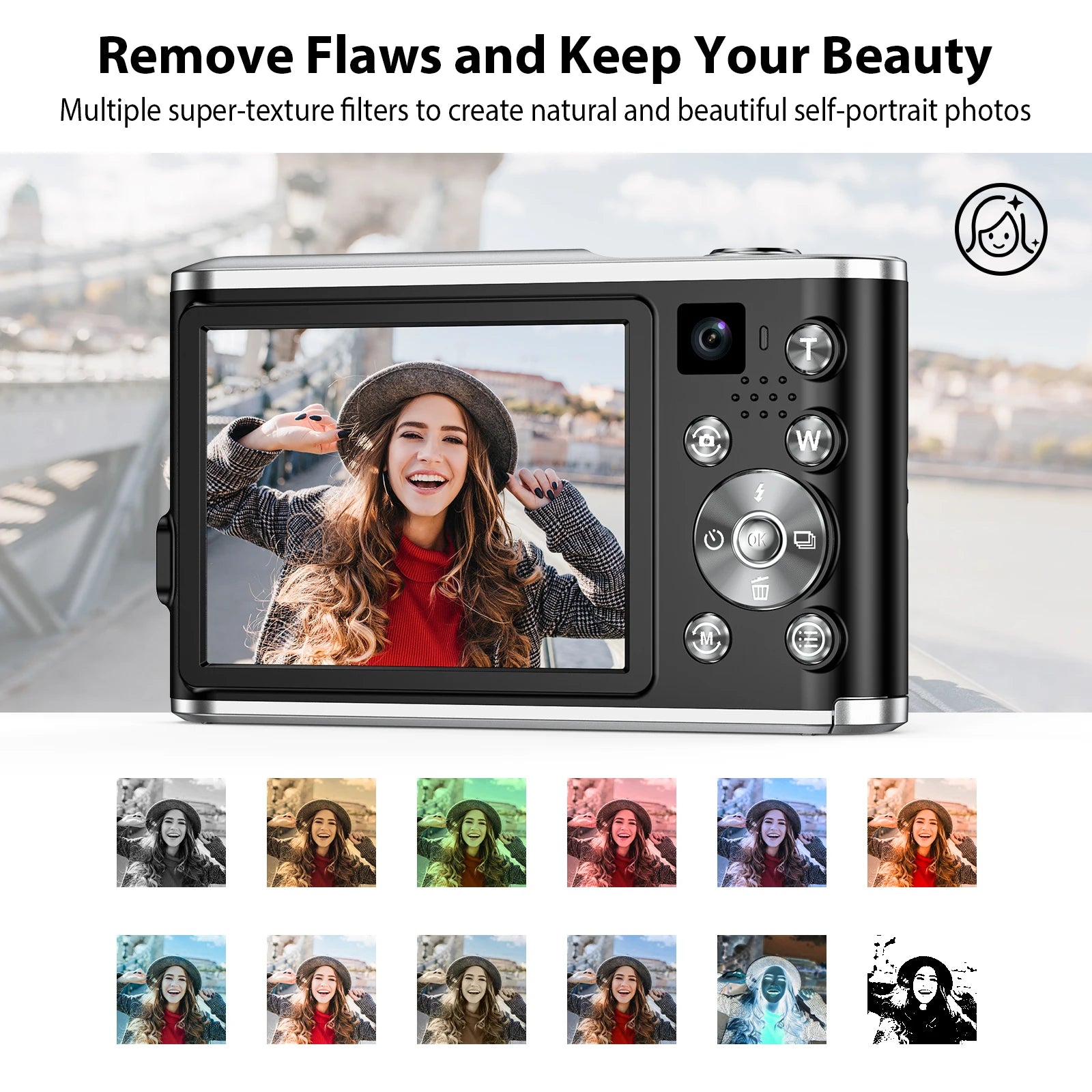 4K 48MP Digital Camera, Auto-Focus Vlogging Camera, with 32GB Card,Portable Youtube Small Camera, Suitable for Young Adults.