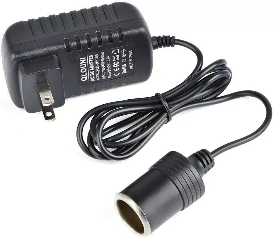 110V-240V AC Plug to 12V DC Car Cigarette Lighter Converter Socket Adapter