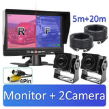 2CH 1920*1080P 7 Inch IPS Screen Car Truck Bus AHD DVR Monitor with Digital Video Recorder for Front Rear Reverse Backup Camera