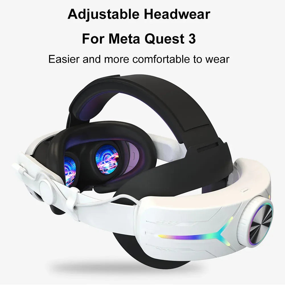 Head Strap  Quest 3 Comfort Sponge VR Headwear Charging Headset with Built-In 8000/6000Mah Batteries for VR Accessories