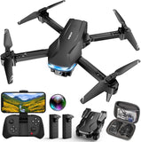 Drones with Camera for Adults 1080P HD Foldable Drone with Carrying Case Drone with One Key Take Off/Land, 3 Speed Mode, 360° Flip