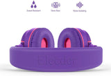 I36 Kids Headphones Children Girls Boys Teens Foldable Adjustable on Ear Headphones 3.5Mm Jack Compatible Cellphones Computer Kindle MP3/4 School Tablet Purple/Red