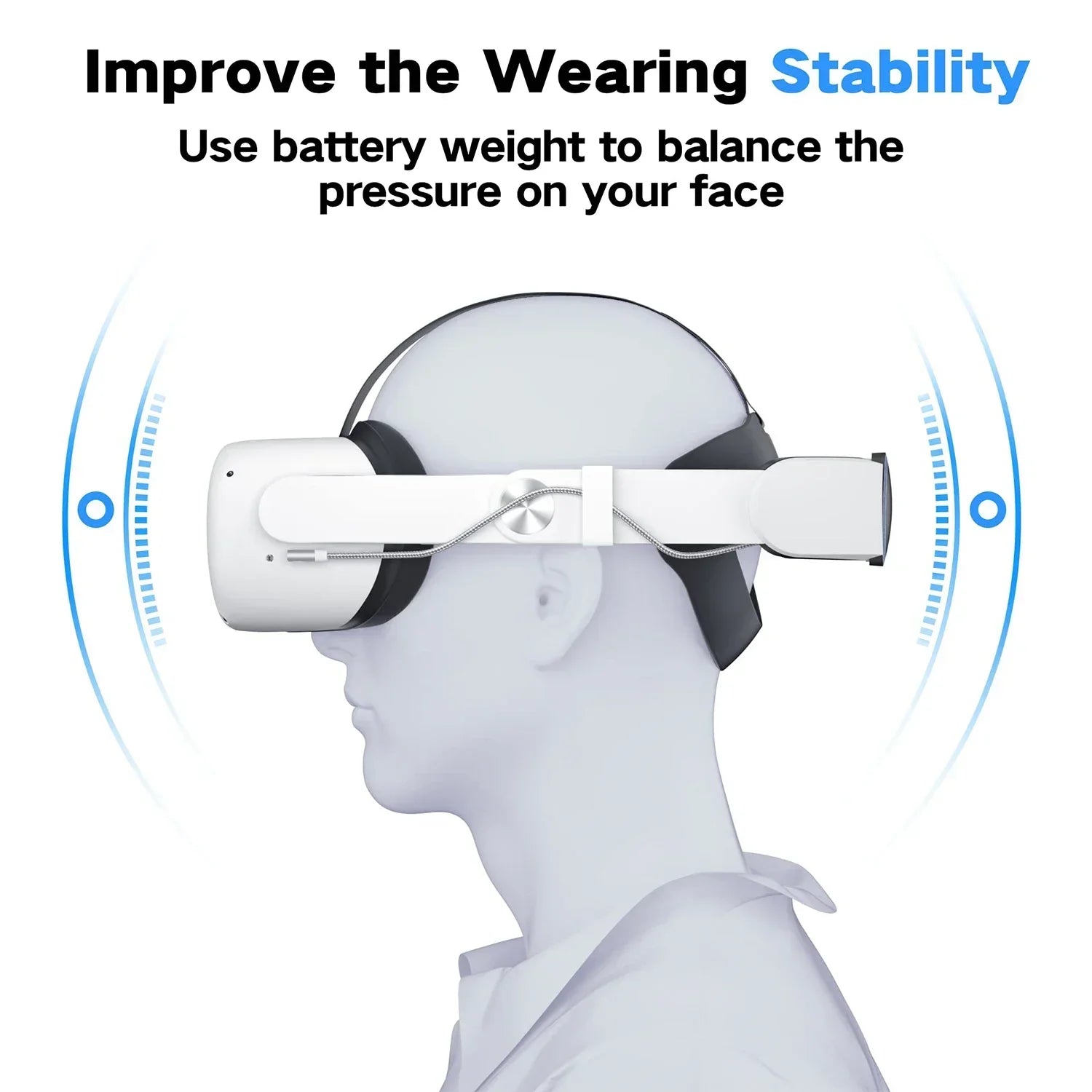 Elite Strap Whith Battery for Oculus Quest 2 VR Headset Adjustable Head Strap 10000Mah Power Bank for  Accessories